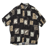 ST.JOHN'S BAY Mens Hawaiian Shirt Black Floral XL