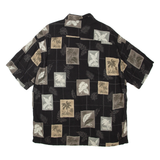 ST.JOHN'S BAY Mens Hawaiian Shirt Black Floral XL