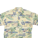 PIERRE CARDIN Mens Hawaiian Shirt Green Floral XL