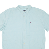 TOMMY HILFIGER Mens Shirt Blue Striped XL