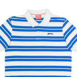 SLAZENGER Mens Polo Shirt Blue Striped M