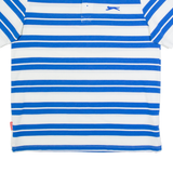 SLAZENGER Mens Polo Shirt Blue Striped M