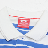 SLAZENGER Mens Polo Shirt Blue Striped M