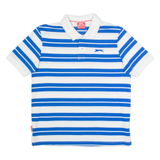 SLAZENGER Mens Polo Shirt Blue Striped M