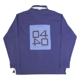 CREW CLOTHING Mens Polo Shirt Blue Long Sleeve M