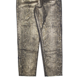 FREE PEOPLE Snakeskin Design Womens Trousers Black Regular Straight W27 L28