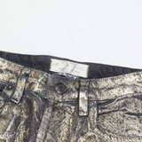 FREE PEOPLE Snakeskin Design Womens Trousers Black Regular Straight W27 L28