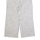 BCBGMAXAZRIA Striped Womens Trousers White Relaxed Wide-Leg W34 L27