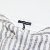 BCBGMAXAZRIA Striped Womens Trousers White Relaxed Wide-Leg W34 L27