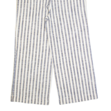 BCBGMAXAZRIA Striped Womens Trousers White Relaxed Wide-Leg W34 L27