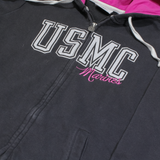 CHAMPION USMC Marines Womens Black Hoodie Full Zip USA S