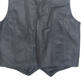 Mens Waistcoat Black Faux Leather S