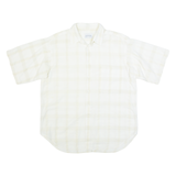 BARBADOS Mens Shirt Cream 90s Check M