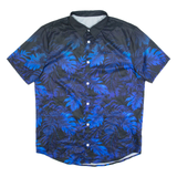 Mens Hawaiian Shirt Blue Floral M