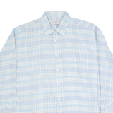 LOBBY Mens Shirt Blue Check Long Sleeve L