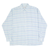 LOBBY Mens Shirt Blue Check Long Sleeve L