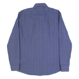 CALVIN KLEIN Slim Fit Mens Shirt Blue Spotted Long Sleeve XL