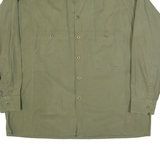 BARBADOS Mens Plain Shirt Green Long Sleeve XL