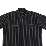 Mens Shirt Black Striped XL