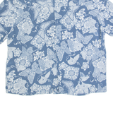 ULLA POPLUM Mens Hawaiian Shirt Blue Floral L