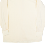 RESISTO Mens Plain Shirt Beige 90s Long Sleeve M