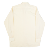 RESISTO Mens Plain Shirt Beige 90s Long Sleeve M