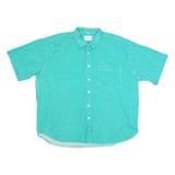 Mens Shirt Green 90s Spotted XL
