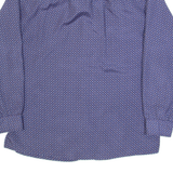 BRUESTLE Womens Shirt Blue 90s Spotted Long Sleeve M