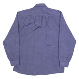 BRUESTLE Womens Shirt Blue 90s Spotted Long Sleeve M