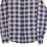 GAS Mens Shirt Blue Check Long Sleeve L