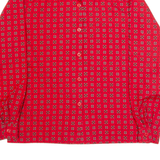 Mens Shirt Red 90s Spotted Long Sleeve M