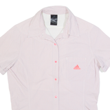 ADIDAS Womens Shirt Pink Check UK 4