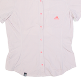 ADIDAS Womens Shirt Pink Check UK 4