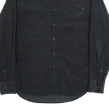 REPLAY Mens Corduroy Shirt Black Long Sleeve M