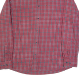 SHERPA Mens Shirt Maroon Check Long Sleeve L