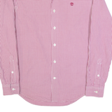 TIMBERLAND Mens Shirt Maroon Gingham Long Sleeve S