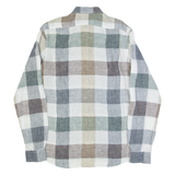 PIERRE CARDIN Mens Shirt Blue Linen Check Long Sleeve M