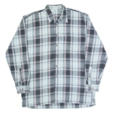 Mens Shirt Grey Check Long Sleeve L
