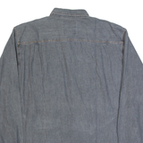 TORERO BRAND USA Mens Plain Shirt Grey 90s Long Sleeve L