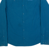 SHERPA Mens Plain Shirt Blue Long Sleeve S