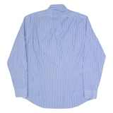 TOMMY HILFIGER Fitted Mens Shirt Blue Striped Long Sleeve L