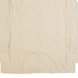 MY LORD Zip Up Mens Plain Shirt Beige Long Sleeve L