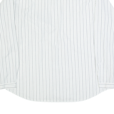 HAPPY LIFE Mens Shirt White Striped Long Sleeve L