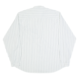 HAPPY LIFE Mens Shirt White Striped Long Sleeve L