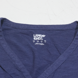LANDS END Womens Top Blue V-Neck Long Sleeve S