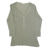 WHISTLES Womens Top Green V-Neck 3/4 Sleeve UK 10