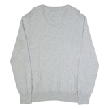 SUPERDRY Mens Jumper Grey V-Neck Tight Knit 2XL