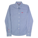 SUPERDRY Mens Shirt Blue Striped Long Sleeve M