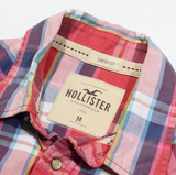HOLLISTER Surfer Fit Mens Shirt Red Check Long Sleeve S
