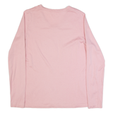 LANDS END Womens T-Shirt Pink Long Sleeve V-Neck S